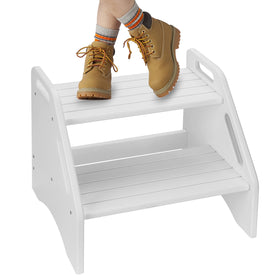 AMBIRD sturdy kid step stool demonstrates secure floor grip on tiles