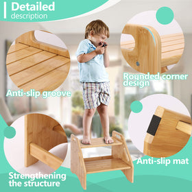 AMBIRD toddler step stool top strip—non-slip feature supports stable standing.