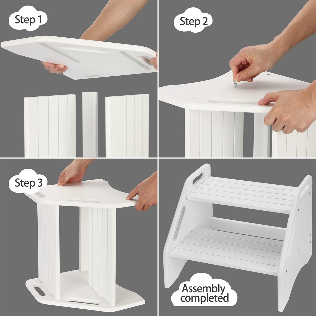 AMBIRD two-step stool used for toilet training and independence
