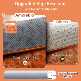 Amdrebio burnt orange rug offers warmth and comfort during play.
