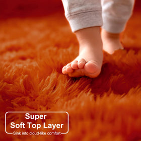 Amdrebio burnt orange rug brightens kids' rooms with warm, inviting decor