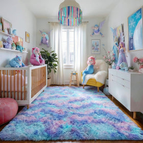 Amdrebio Nursery dorm soft rug provides cushioned comfort and floor protection.