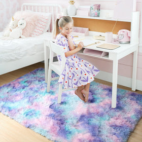 Amdrebio Plush Kawaii Rug 4x6 creates a soft area for kids.