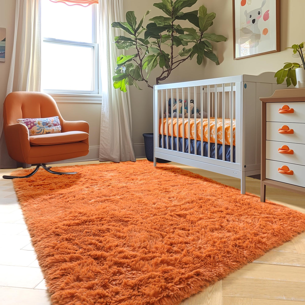 Amdrebio plush rug adds comfort for playrooms, nurseries, and dorms