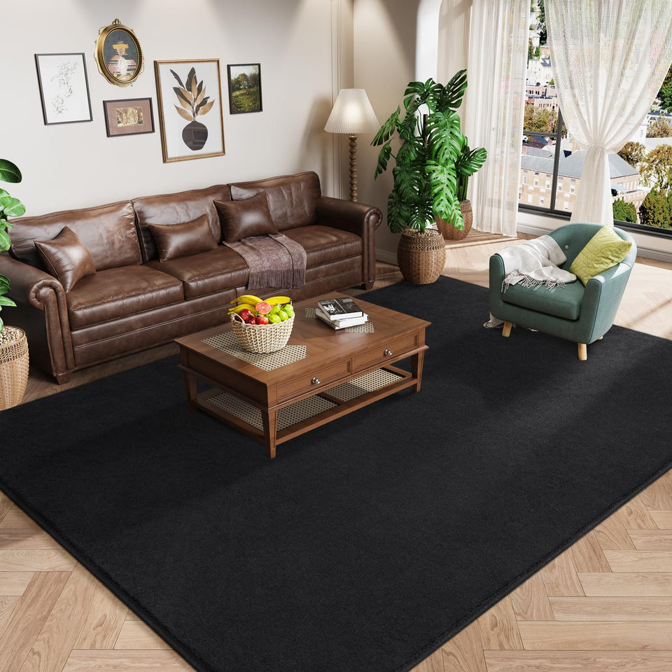Amearea 4x6 black fluffy rug adds cozy comfort to bedrooms.
