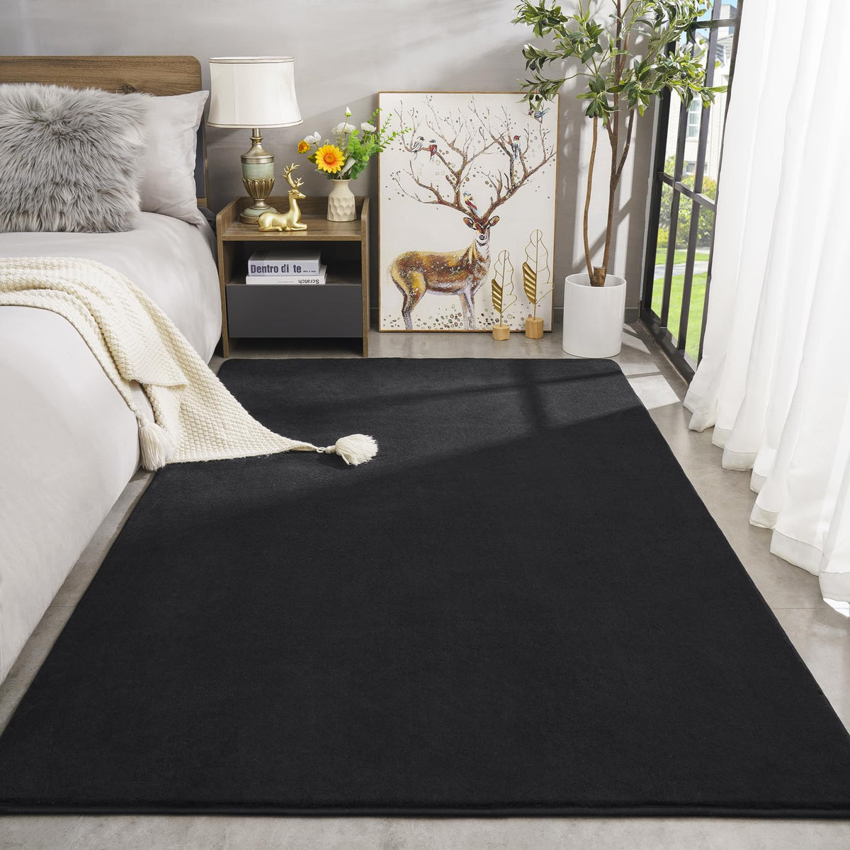 Amearea memory foam core rug showing cushioned underfoot.