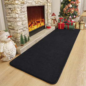 Amearea bedside rug at nightstand plush surface adds warm ambience