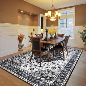Amearea vintage floral rug 4x6 detailed floral pattern enhances room atmosphere.