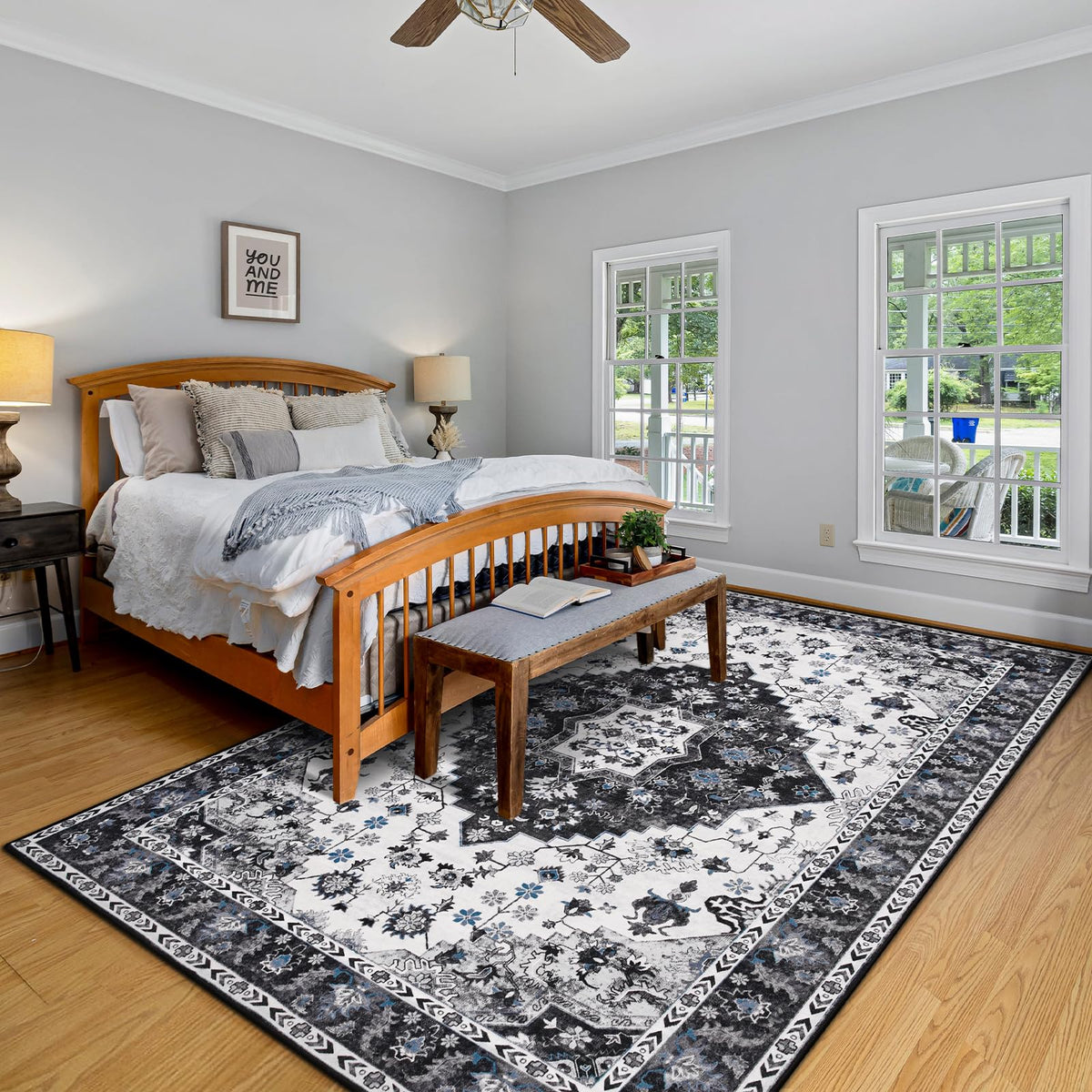 Amearea vintage floral rug 4x6 in a kids room print brightens playful spaces.
