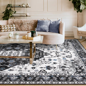 Amearea vintage floral rug 4x6 in a living room setup complements traditional and modern decor.