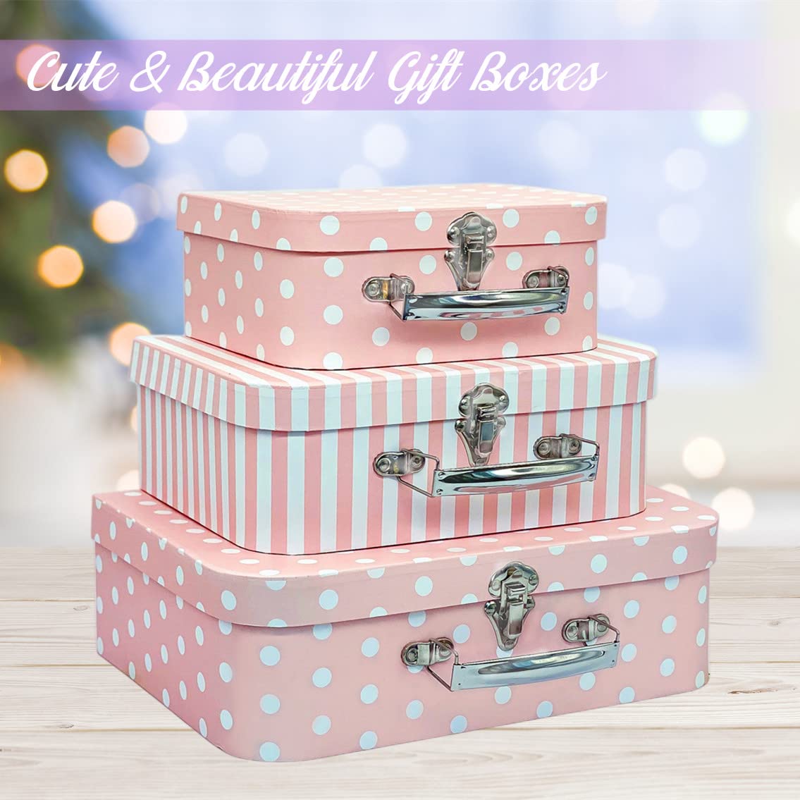 Amedoo paperboard suitcases showing Barbie storage compatibility for organized play.