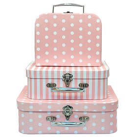 Amedoo paperboard suitcases 3-pack decorative boxes for stylish kids' room storage.