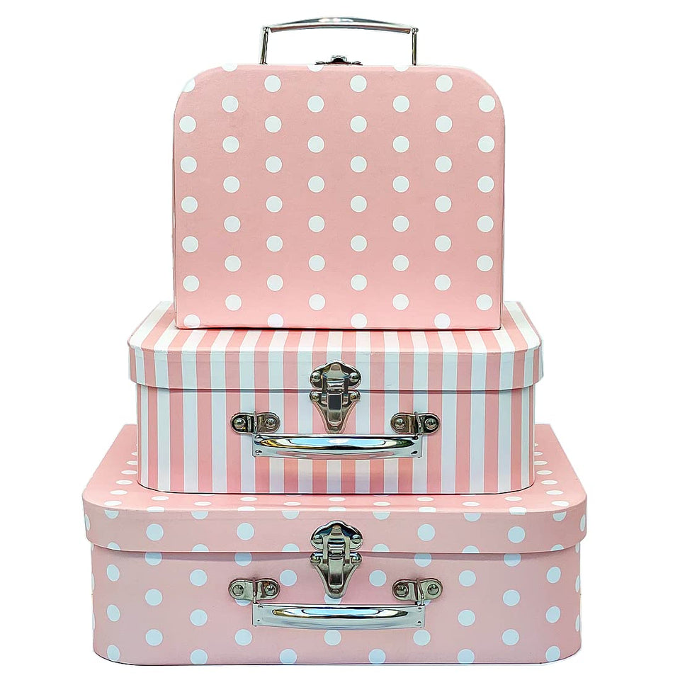 Amedoo paperboard suitcases 3-pack decorative boxes for stylish kids' room storage.