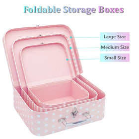 Amedoo paperboard suitcases offering toy and accessory storage with cute design.