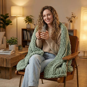 Amélie Home 50x60 throw on sofa adds warmth without bulk
