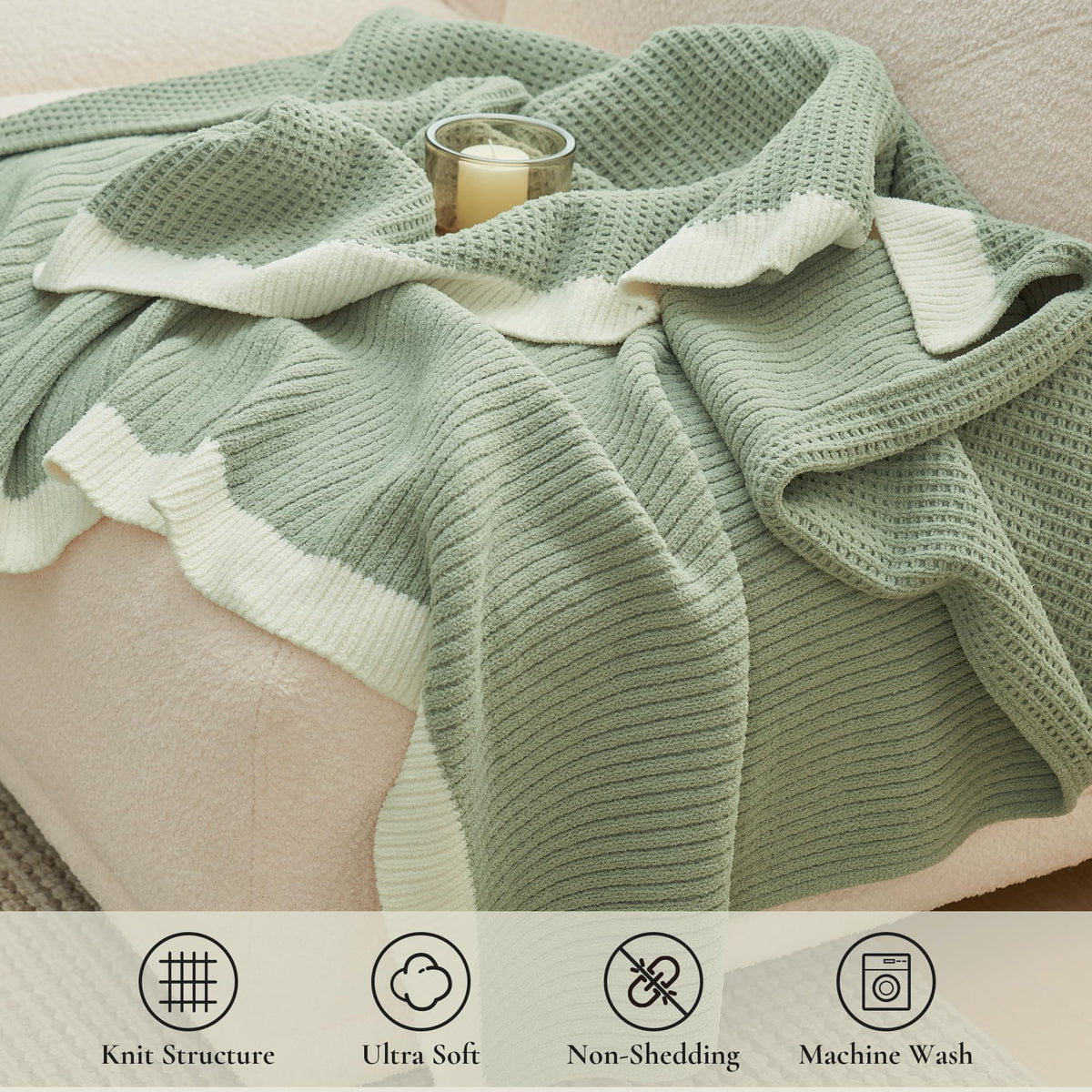 Amélie Home lightweight knit throw provides just-right warmth without heaviness.