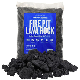 American Fireglass lava rock 10 lb bag ready for durable fire pit use