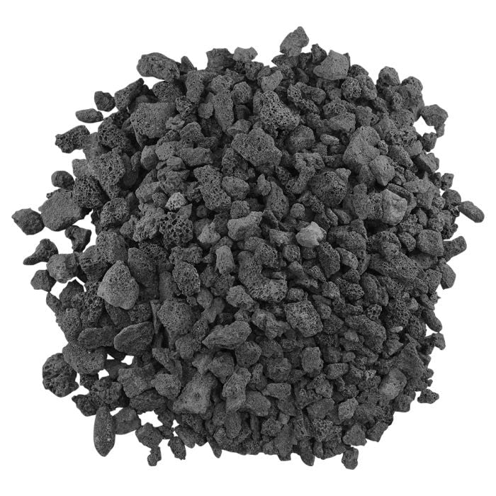 American Fireglass lava rock filled in a firepit as practical base filler