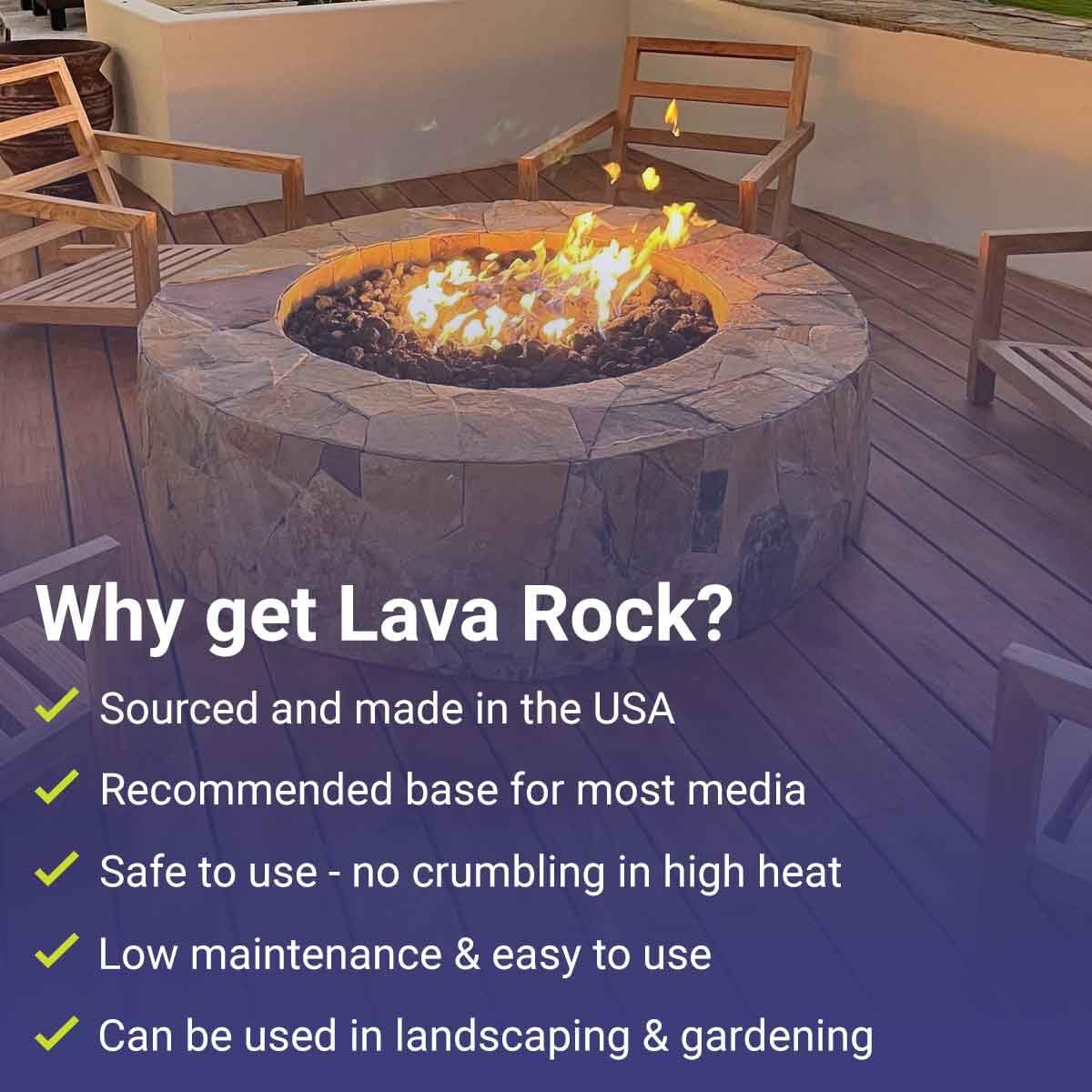 American Fireglass lava rock enhances outdoor landscaping with natural texture