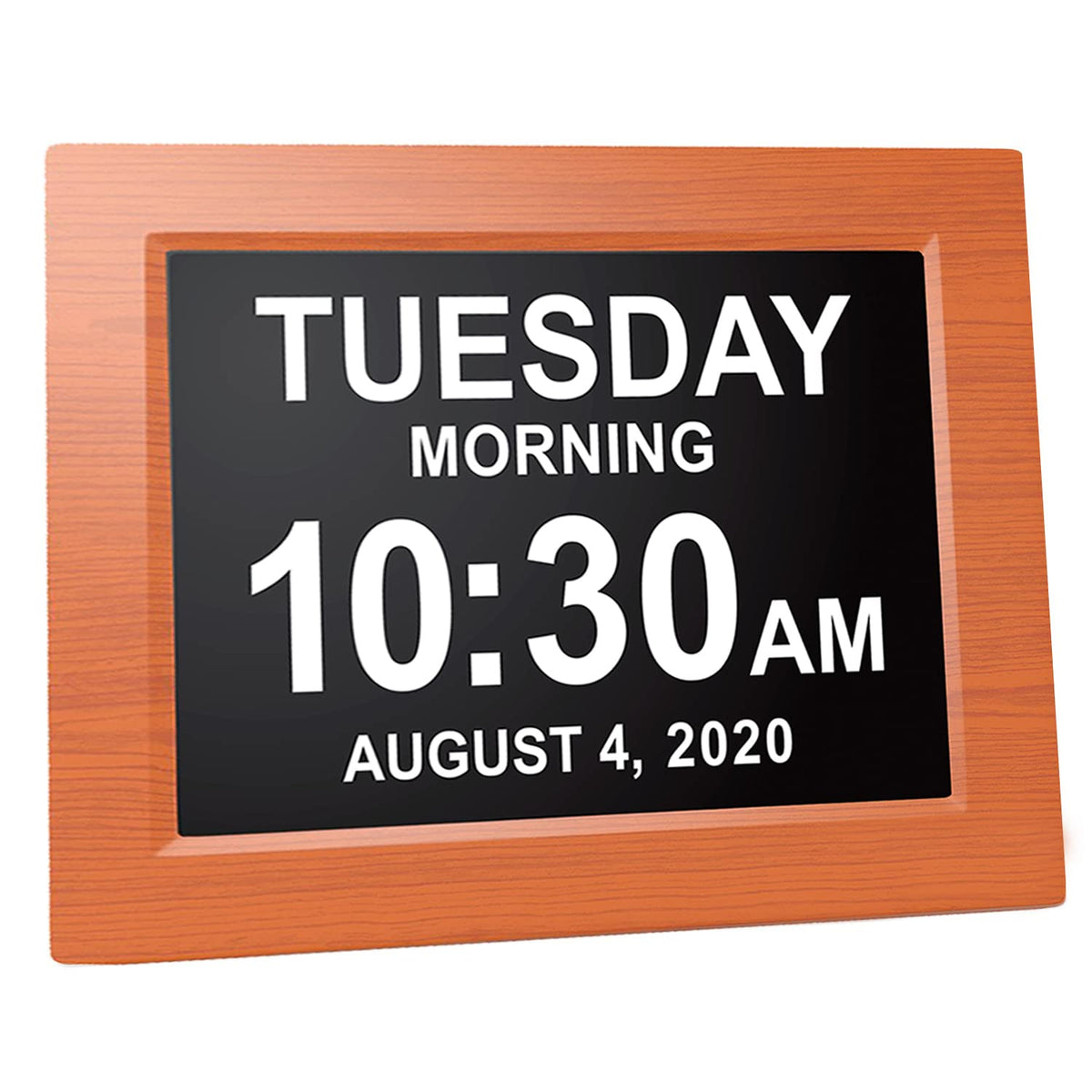 American Lifetime calendar clock shows day and date for easy planning.