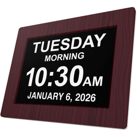 American Lifetime day clock eight-inch display clearly shows time and date for easy viewing