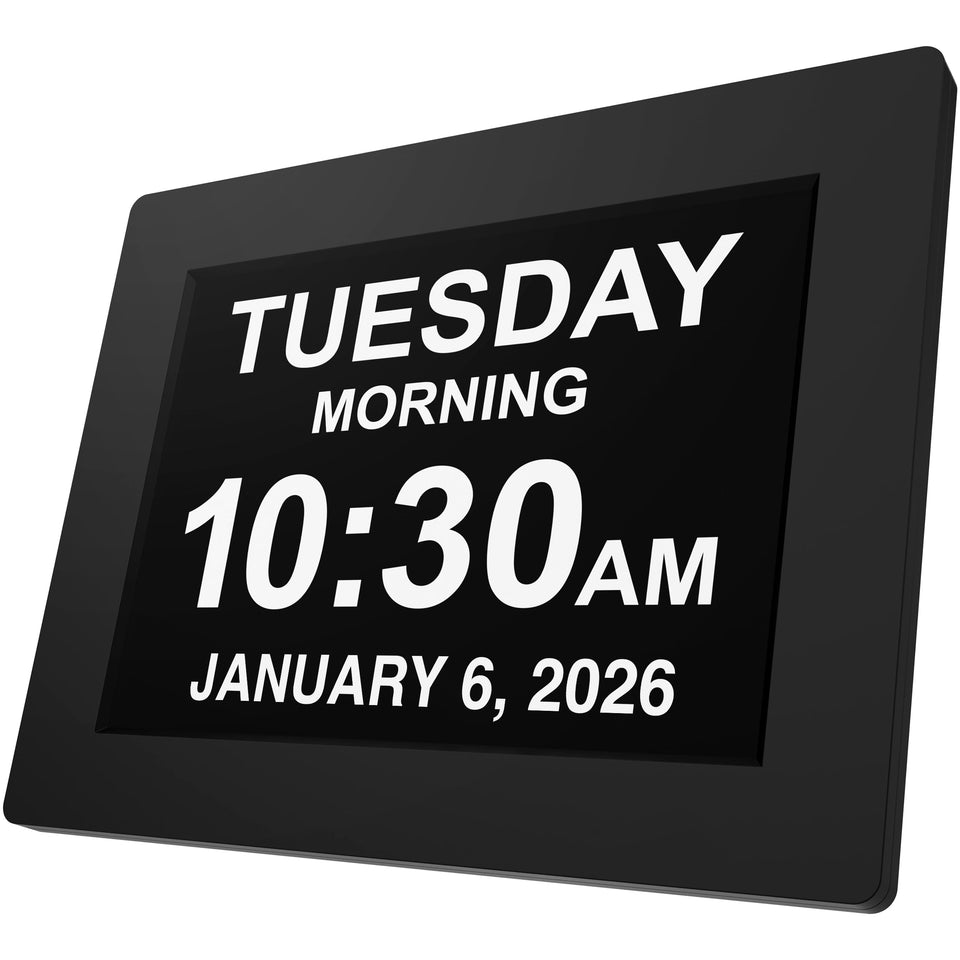 American Lifetime dementia clock displays large numbers for quick readability in any room.