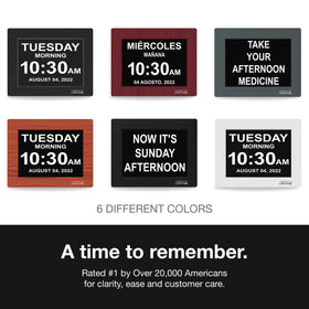 Gift-ready packaging of the American Lifetime dementia clock without sensitive terms