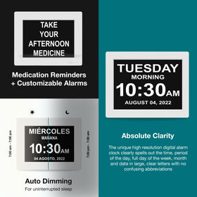 American Lifetime dementia clock supports multiple languages for diverse caregivers.