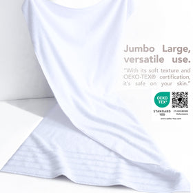 American Soft Linen 35x70 bath towel stacked display highlighting oversized dimensions.