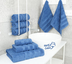 American Soft Linen luxury 6-piece towel set image showing two bath towels for full-body drying.