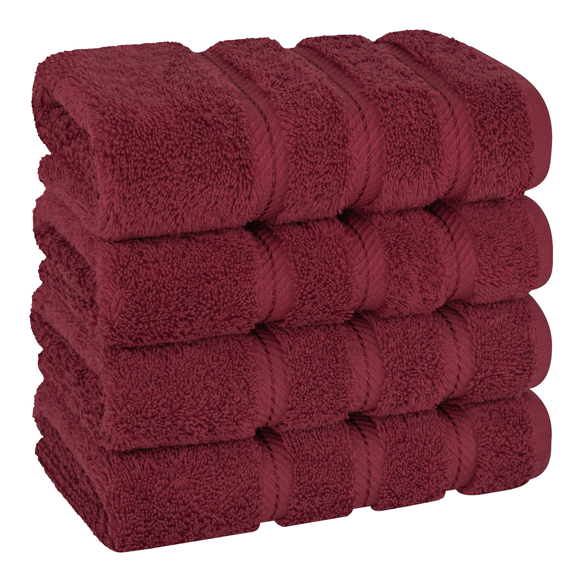 American Soft Linen Bordeaux red hand towels 16x28 pack, plush and ready for daily drying.