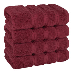 American Soft Linen Bordeaux red hand towels 16x28 pack, plush and ready for daily drying.