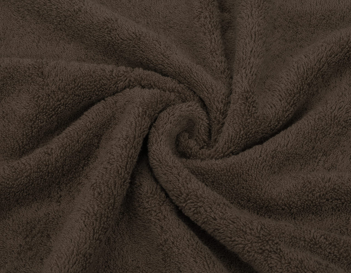 Brown color coordination with American Soft Linen bathroom decor