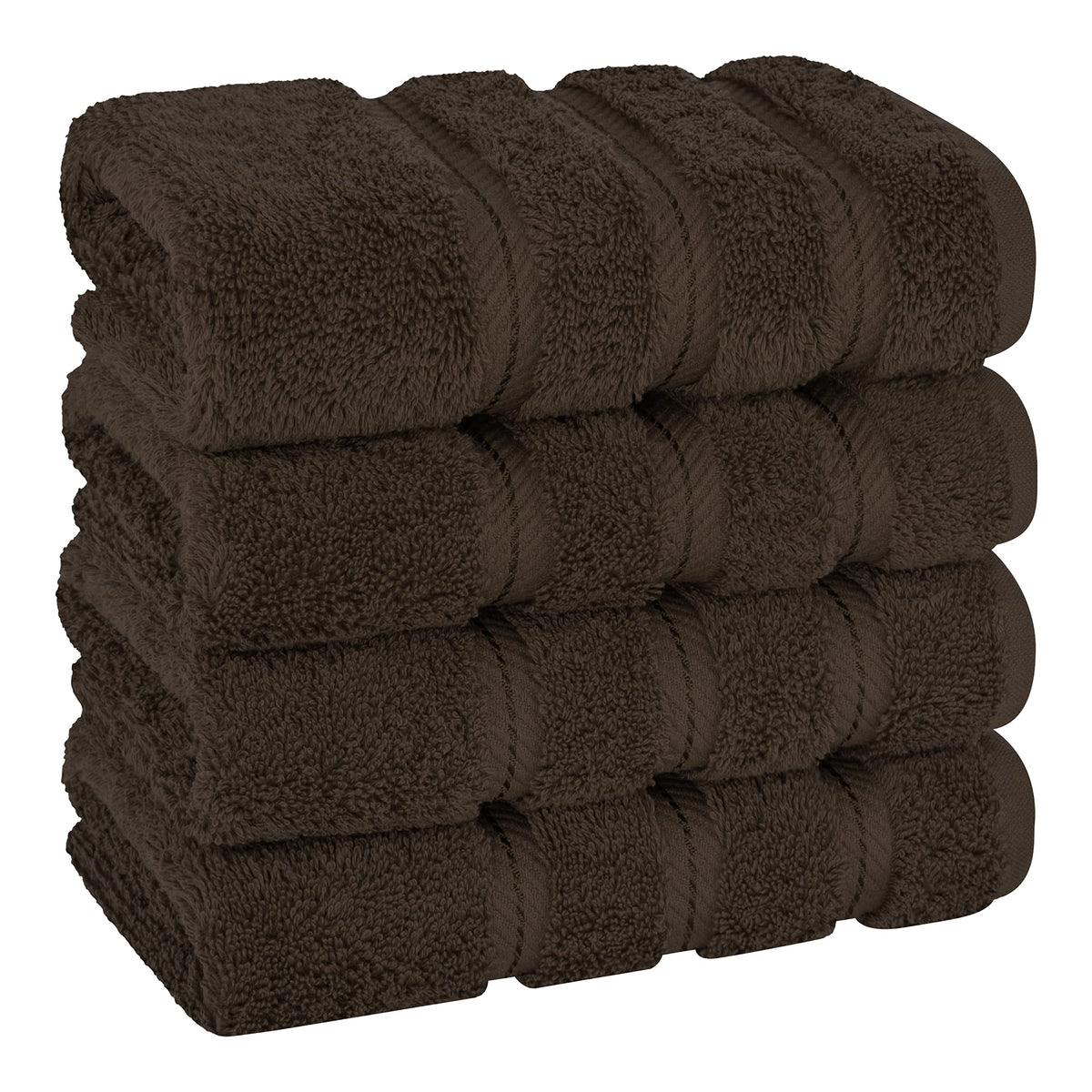 American Soft Linen brown hand towels 16x28 for daily bathroom use.