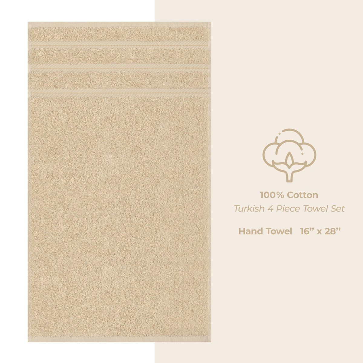 American Soft Linen color variance notice beige towels, monitor differences may occur.