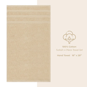 American Soft Linen color variance notice beige towels, monitor differences may occur.