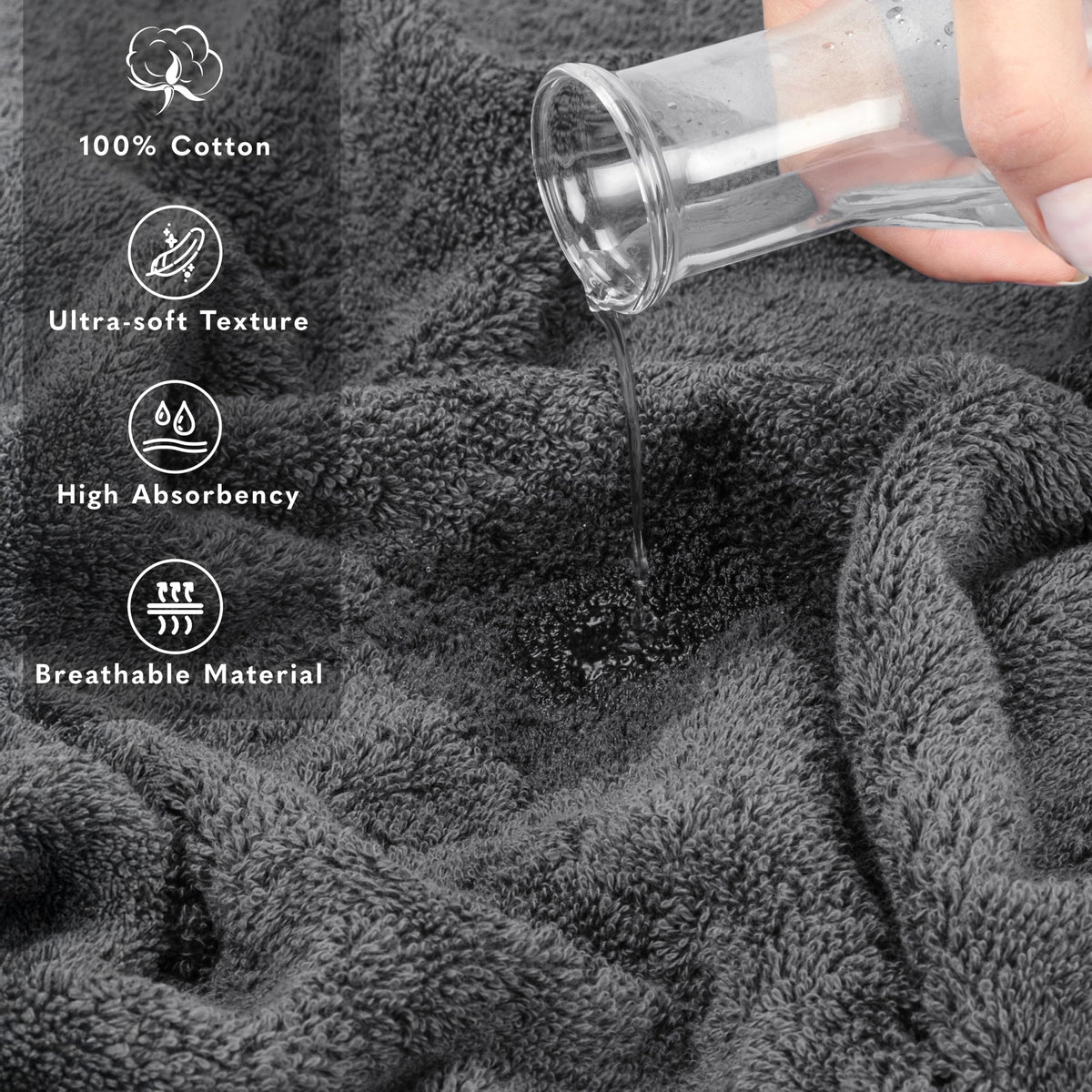 American Soft Linen towel on bed demonstrates generous size for spa-like comfort