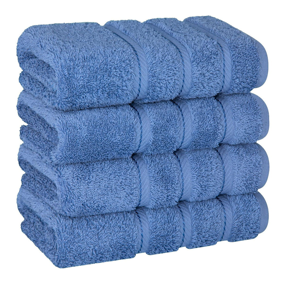 American Soft Linen electric blue hand towels emphasize vibrant color and plush absorbency for daily use