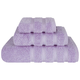 American Soft Linen lilac bath towel 27x54 showing plush absorbency after showers