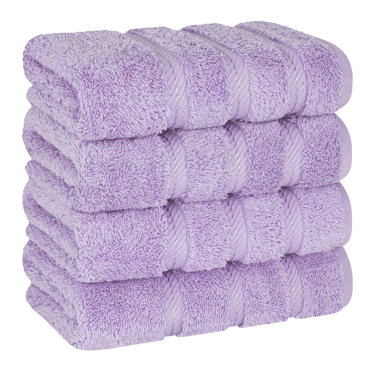 American Soft Linen lilac hand towels folded for everyday use