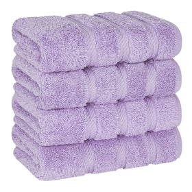 American Soft Linen lilac hand towels folded for everyday use