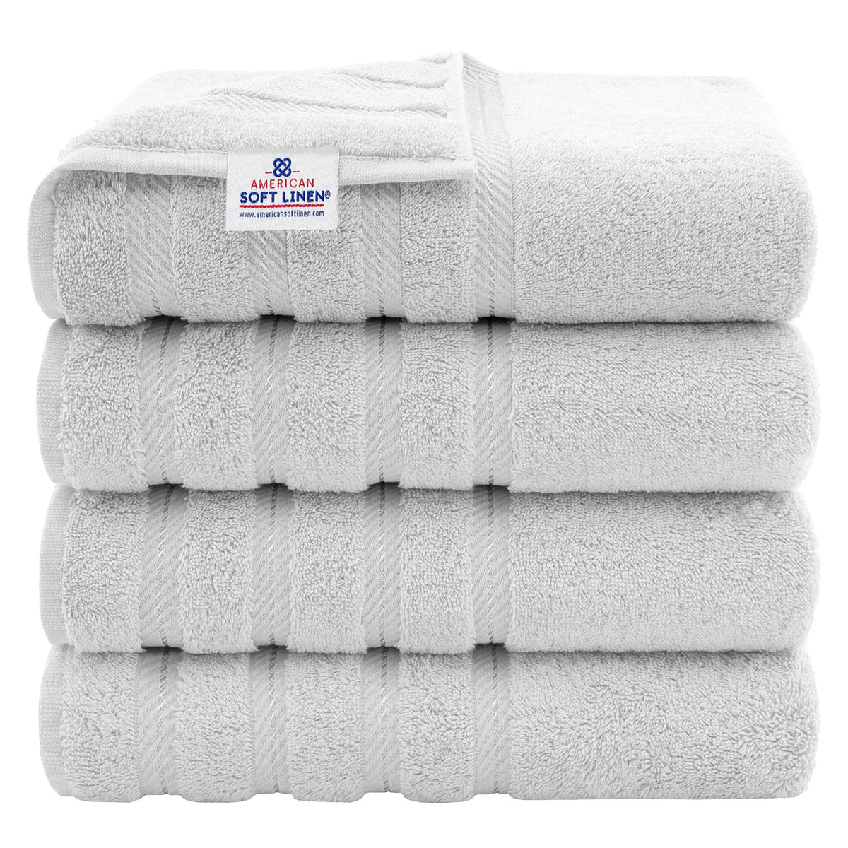 American Soft Linen luxury bath towel set with plush 600 GSM weave for comfort.