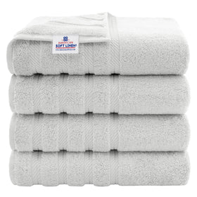 American Soft Linen luxury bath towel set with plush 600 GSM weave for comfort.