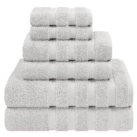 American Soft Linen luxury towel set bath towels in silver grey offer plush softness and quick drying.