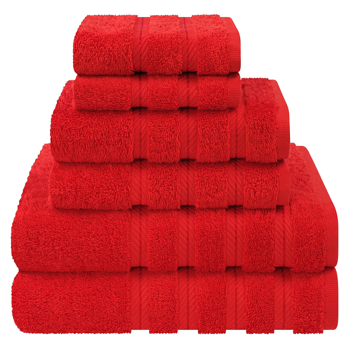 American Soft Linen Luxury 6-Piece Towel Set front view, soft plush towels for daily use
