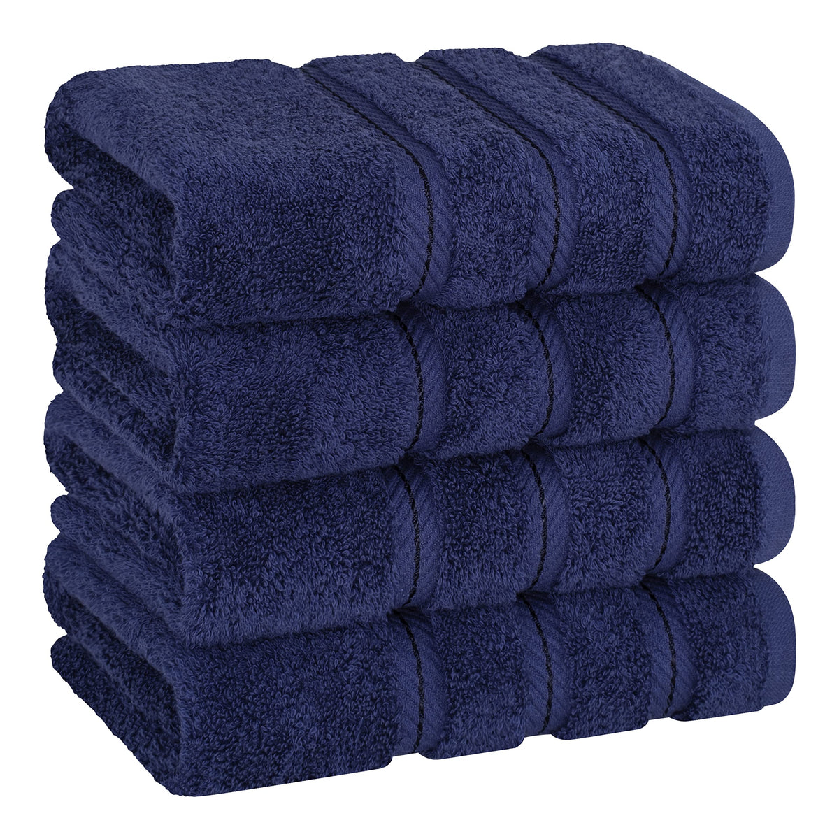 American Soft Linen navy hand towels 16x28, plush and absorbent for daily use.