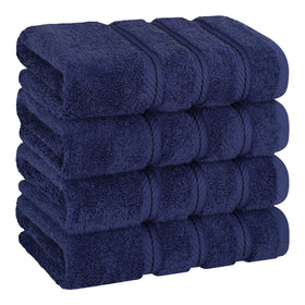 American Soft Linen navy hand towels 16x28, plush and absorbent for daily use.