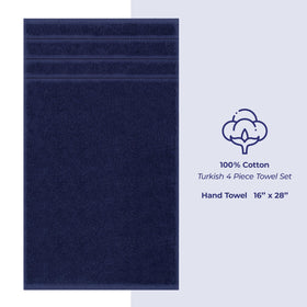 American Soft Linen navy towels stacked, ready for guest or everyday use.