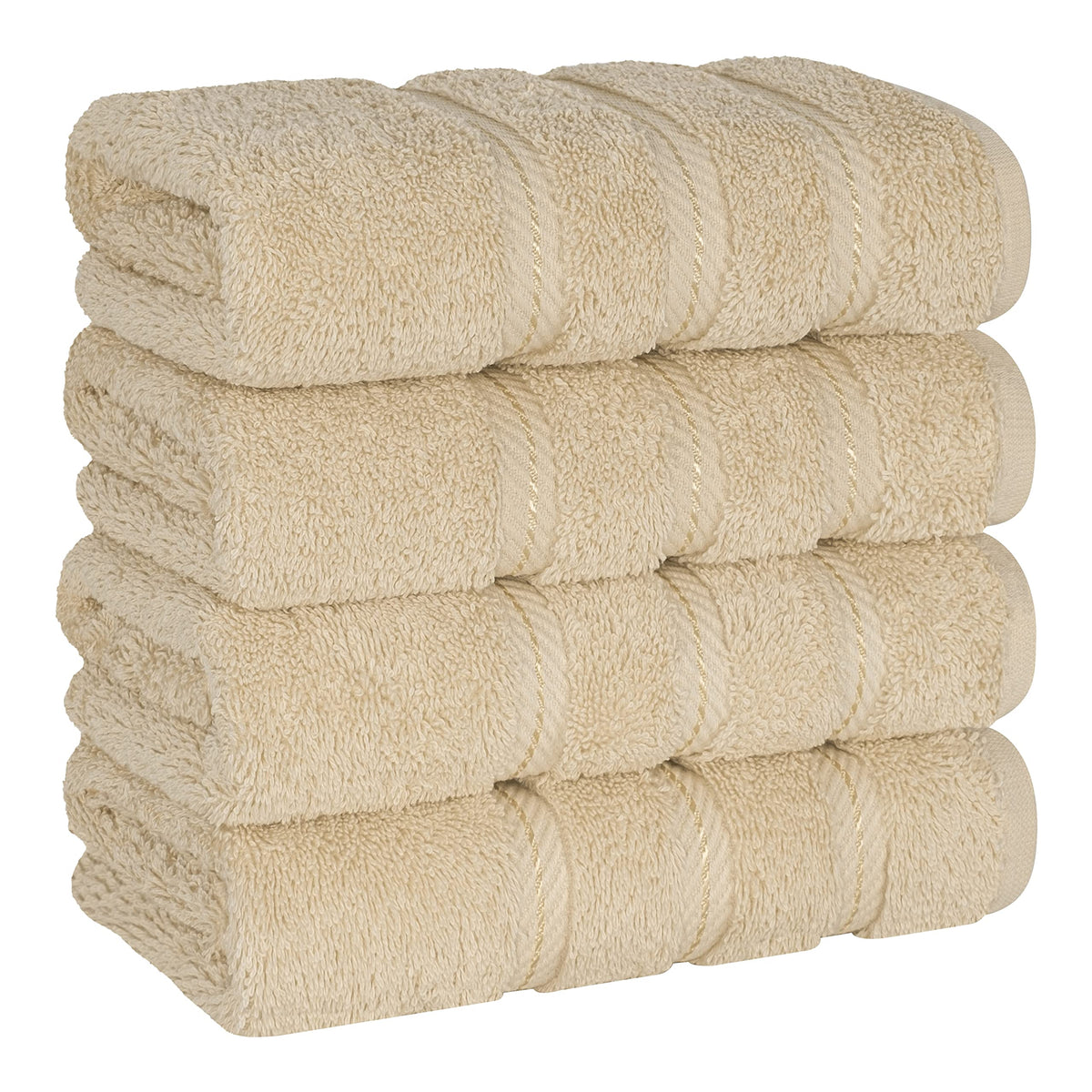 American Soft Linen luxury hand towels 4pc beige 16x28, plush and absorbent.