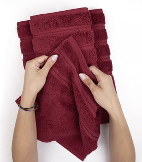 American Soft Linen OEKO-TEX certified label on towels indicating safe textiles.